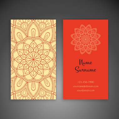 Kartvizit. Vintage dekor elementleri.