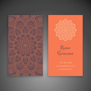 Kartvizit. Vintage dekor elementleri.