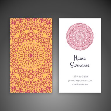 Kartvizit. Vintage dekor elementleri.