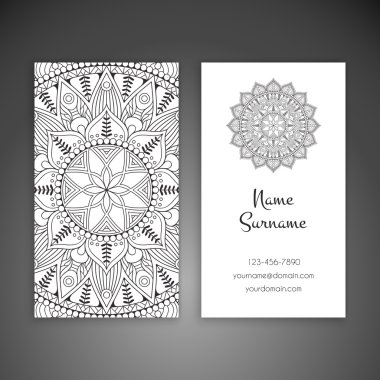 Kartvizit. Vintage dekor elementleri.