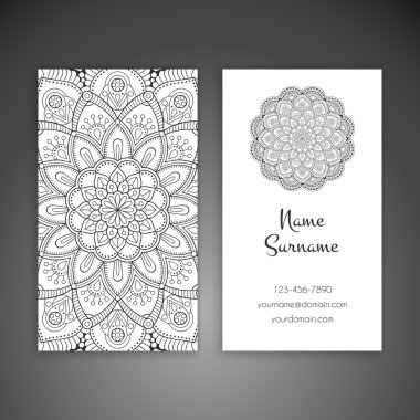 Kartvizit. Vintage dekor elementleri.