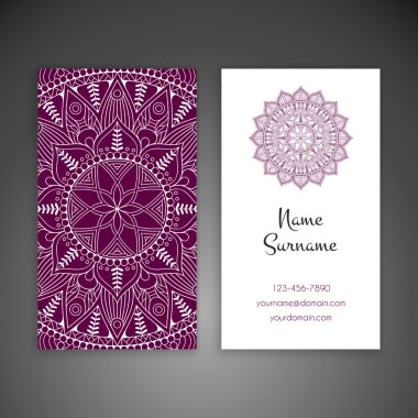 Kartvizit. Vintage dekor elementleri.