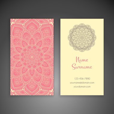 Kartvizit. Vintage dekor elementleri.