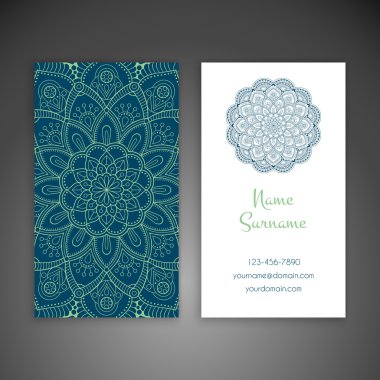 Kartvizit. Vintage dekor elementleri.