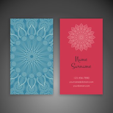 Kartvizit. Vintage dekor elementleri.