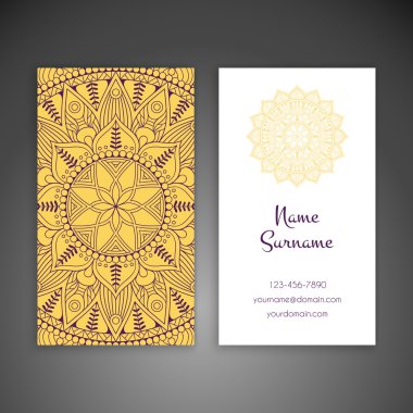 Kartvizit. Vintage dekor elementleri.