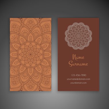 Kartvizit. Vintage dekor elementleri.