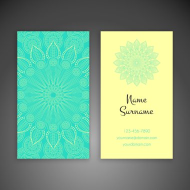 Kartvizit. Vintage dekor elementleri.