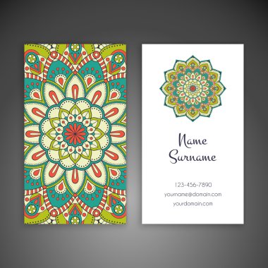 Kartvizit. Vintage dekor elementleri.