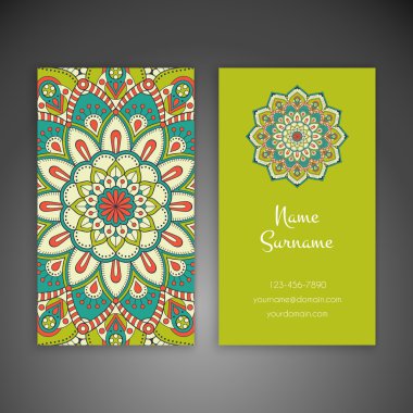 Kartvizit. Vintage dekor elementleri.