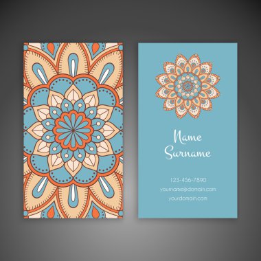 Kartvizit. Vintage dekor elementleri.