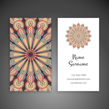 Kartvizit. Vintage dekor elementleri.