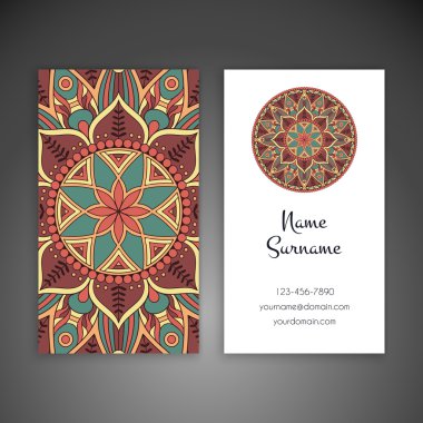 Kartvizit. Vintage dekor elementleri.