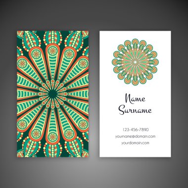 Kartvizit. Vintage dekor elementleri.