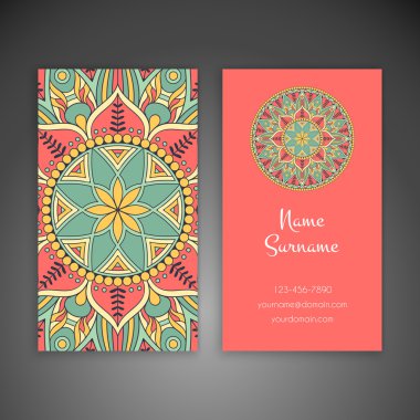 Kartvizit. Vintage dekor elementleri.