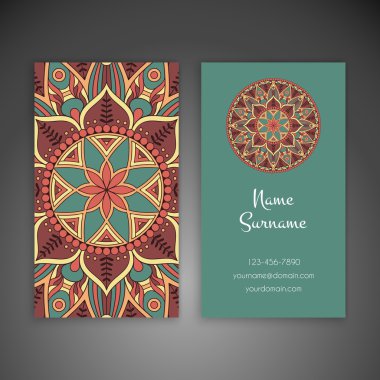 Kartvizit. Vintage dekor elementleri.