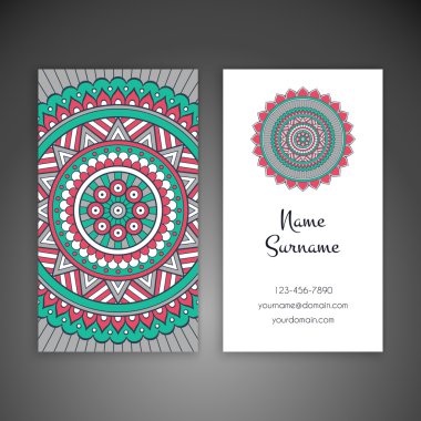 Kartvizit. Vintage dekor elementleri.