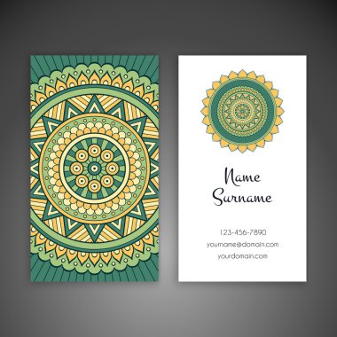 Kartvizit. Vintage dekor elementleri.