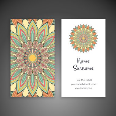 Kartvizit. Vintage dekor elementleri.