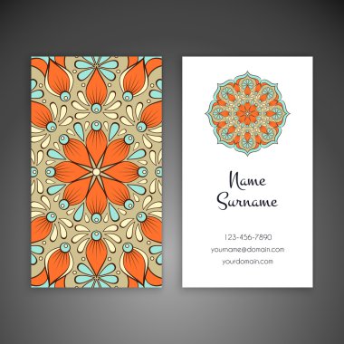 Kartvizit. Vintage dekor elementleri.