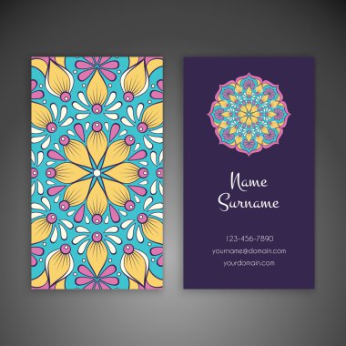 Kartvizit. Vintage dekor elementleri.