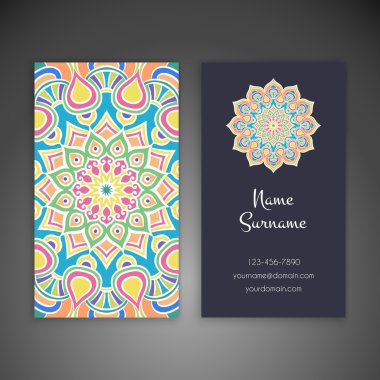 Kartvizit. Vintage dekor elementleri.