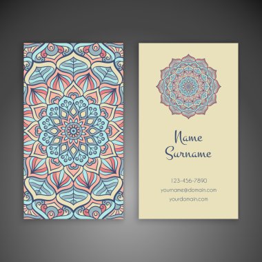 Kartvizit. Vintage dekor elementleri.