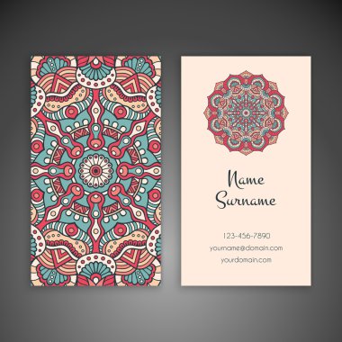 Kartvizit. Vintage dekor elementleri.