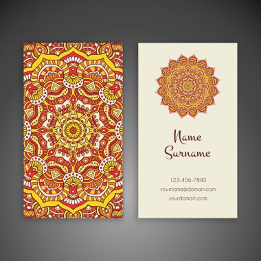 Kartvizit. Vintage dekor elementleri.