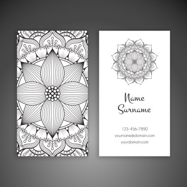 Kartvizit. Vintage dekor elementleri.