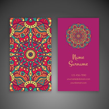 Kartvizit. Vintage dekor elementleri.