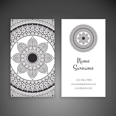 Kartvizit. Vintage dekor elementleri.