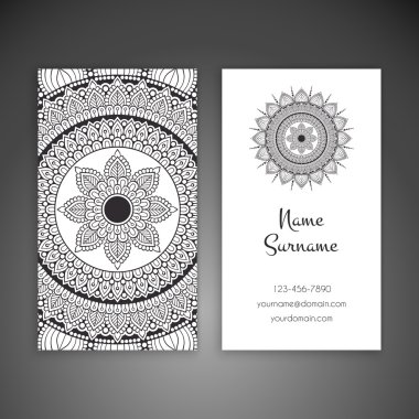 Kartvizit. Vintage dekor elementleri.