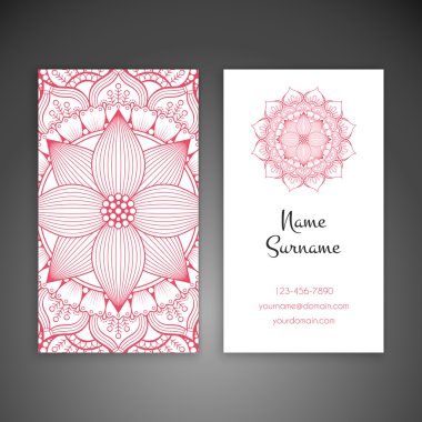 Kartvizit. Vintage dekor elementleri.