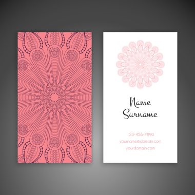 Kartvizit. Vintage dekor elementleri.