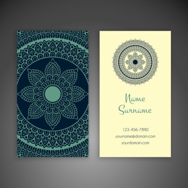 Kartvizit. Vintage dekor elementleri.