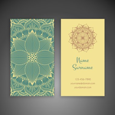 Kartvizit. Vintage dekor elementleri.