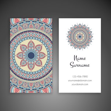 Kartvizit. Vintage dekor elementleri.