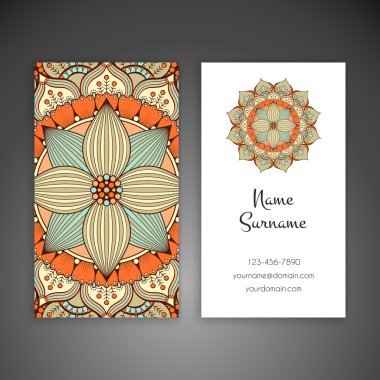 Kartvizit. Vintage dekor elementleri.