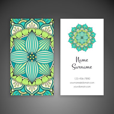 Kartvizit. Vintage dekor elementleri.