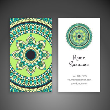 Kartvizit. Vintage dekor elementleri.