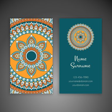 Kartvizit. Vintage dekor elementleri.