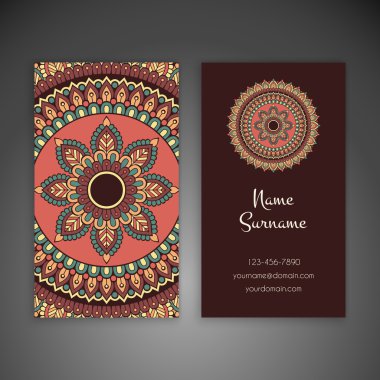 Kartvizit. Vintage dekor elementleri.