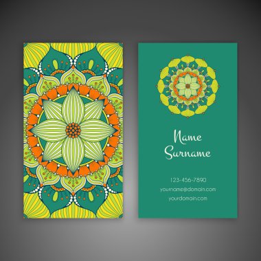 Kartvizit. Vintage dekor elementleri.