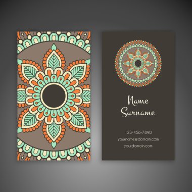 Kartvizit. Vintage dekor elementleri.