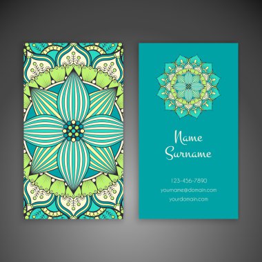 Kartvizit. Vintage dekor elementleri.