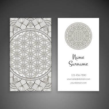 Kartvizit. Vintage dekor elementleri.