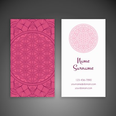 Kartvizit. Vintage dekor elementleri.