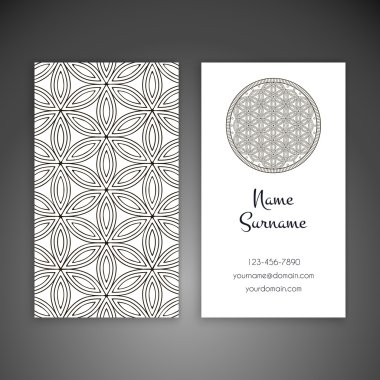 Kartvizit. Vintage dekor elementleri.