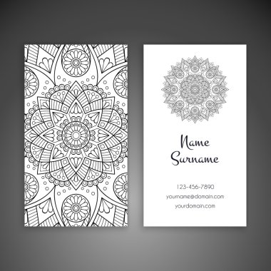 Kartvizit. Vintage dekor elementleri.